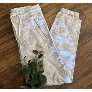 Athleta Pants Womens Size 0 Joggers Cabo Tide Linen Camo Neutral Comfort Lounge